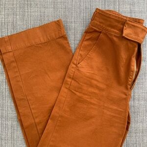 LACAUSA burnt orange high rise cotton trousers